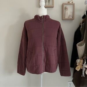 Angel Kiss Los Angeles Plum Quilted Zip-Up Jacket Women’s Size M Winter Fall